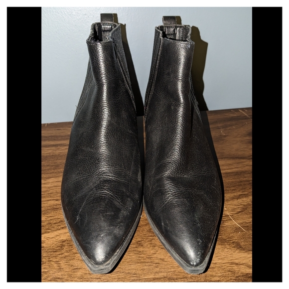 Marc Fisher Womens Slip On Block Heel Pointed Toe Ankle Boots Black US Size 7.5M - Picture 2 of 6